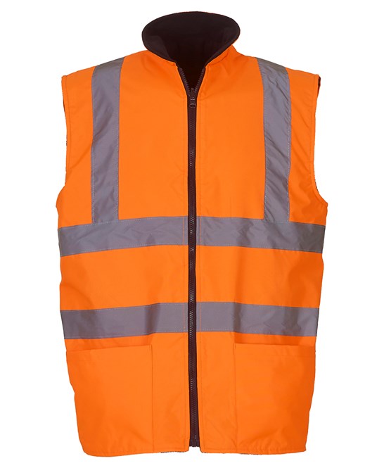 Hi-vis reversible fleece bodywarmer YK041