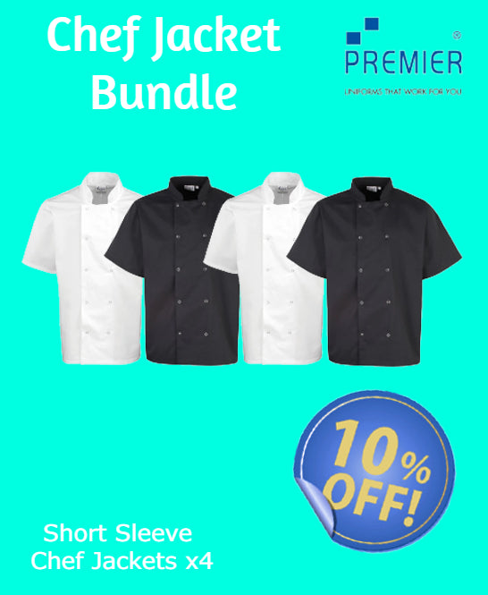 Premier Short Sleeve Chef Jacket bundle